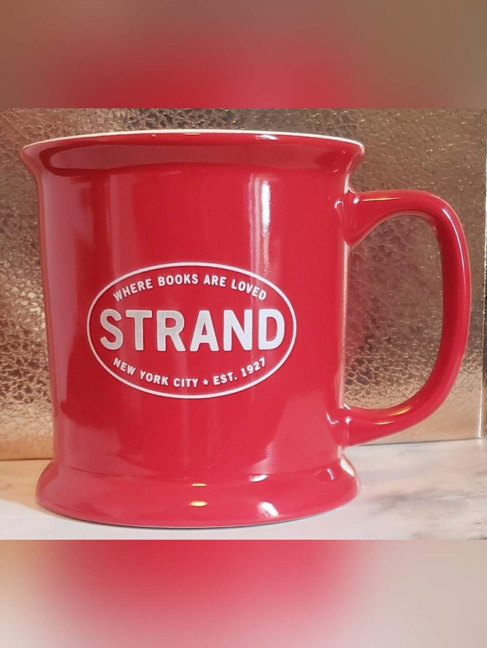 NEW Red Ceramic Latte Mug Strand Bookstore New York City Keep Calm Read Books